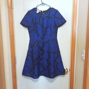 Oscar de la Renta Dress. Size 10. Blue Brocade.